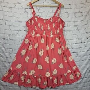 Torrid Floral Mini Challis Smocked Skater Dress Plus Size 3